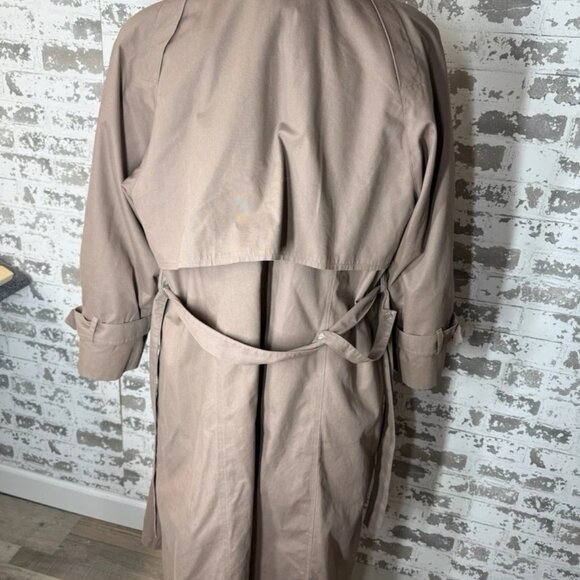 London Fog Limited Edition VTG Trench Coat Womens 8 Petite Brown Overcoat - Picture 4 of 9